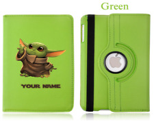 Baby Yoda Star Wars Personalised Rotating Case Cover for ALL Apple iPad tablets picture