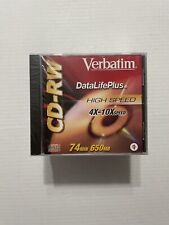 Verbatim CD-RW Data Life Plus High Speed 4X-10X 74 Min 650 MB New Sealed  picture