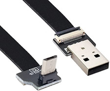 up Angled USB 2.0 Type-A Male to Micro USB 5Pin Male Data Flat Slim FPC Cable fo picture