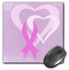 3dRose Pink Ribbon Hearts- Breast Cancer Awareness- Inspirational Art MousePad picture