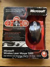 Microsoft Wireless Laser Mouse 5000 Tilt Wheel 1000dpi Metallic Black TESTED picture