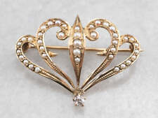 Antique Diamond and Seed Pearl Brooch picture