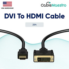 DVI-D To HDMI Male To Male Cable Gold 24+1 HDTV PC Display Wire Monitor 1.5-25FT picture
