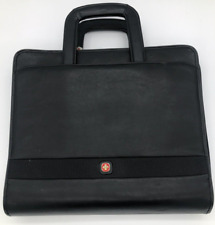 Vintage Swiss Wenger Briefcase Black Carrying Bag 14