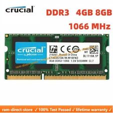 CRUCIAL DDR3 4GB 8GB 1066 MHz PC3-8500 Laptop SODIMM 204-Pin Memory RAM 8G 4G picture