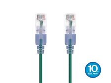 SlimRun Cat6A Ethernet Patch Cable RJ45 Stranded UTP Wire 30AWG 2ft Green 10pk picture