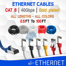 Ethernet Cable CAT 8 Gold Plated 0.5 FT to 100FT RJ45 40Gb lot Patch LAN Network picture