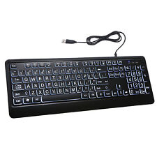 USB Interface Large Print -Color Backlit Wired Keyboard J3R7 picture