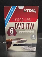 TDK Video DVD-RW 4.7 GB 2x Rewriteable Recording Pack Of 5 Brand New Sealed picture