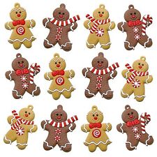 12 PCS Gingerbread Man Ornaments 3'' for Christmas Tree Decor picture