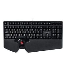 ELECOM Japanese Layout Wired Keyboard with Built-in Trackball & Scroll Wheel, picture
