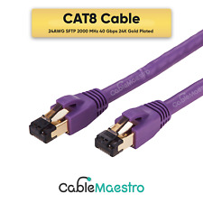 CAT8 Ethernet Cable Cord Patch Copper 26AWG SFTP Shielded RJ-45 0.5-75FT Lot picture