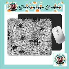 Mouse Pad Black Widow Spider Webs Spooky Halloween Anti Slip Back Easy Clean picture