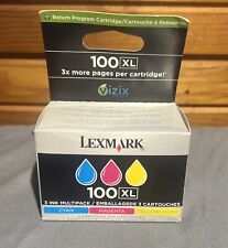 LEXMARK 100XL 3 Ink Multipack 3 Color Cartridges Cyan Magenta Yellow NEW picture