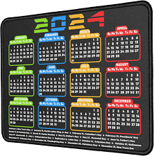 2024 Calendar Mouse pad with Stitched Edges Black Gaming Non Slip Rubber Mat wit picture