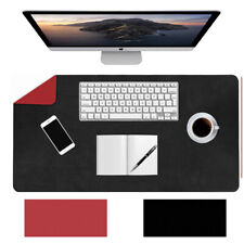 Large Leather Dual Sided Desk Pad Mouse Pad Office Home Writing Mat Non-Slip picture