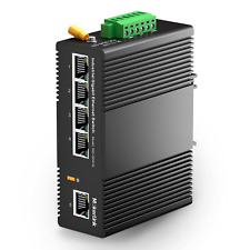 MokerLink 5 Port Gigabit Industrial DIN-Rail Ethernet Switch, 14Gbps Switching picture