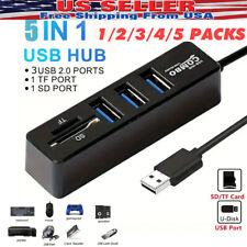 1~5X USB 2.0 HUB 4-Port Splitter Multi Adapter High Speed For PC Mac Desktop Lot picture