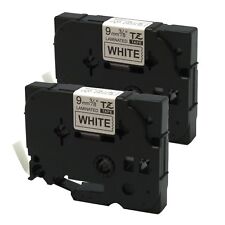 2PK Black on White Label Tape For Brother TZe-221 TZ-221 PT-1290 P-touch 9mm 8m picture
