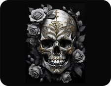 Skull Face Sugar Face And Roses Art AI Design  Novelty Mouse Pad Stunning picture