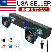 Wired Computer Speakers Soundbar Stereo Bass Sound 3.5mm USB for Desktop Laptop picture