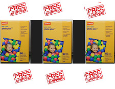 3 Boxes of Staples Photo Plus 60 Sheets 4x6 Glossy Inkjet Printer Paper 19898 picture