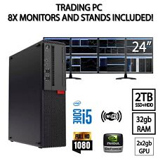 Trading Computer with 8x monitors i5 MaxT 3.20GHz 32GB RAM 2TBSSD+HDD DESKTOP picture