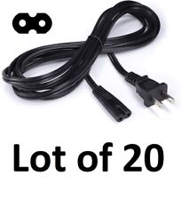 Lot of 20 Standard 2 Prong AC Figure Eight Power Cable 20 Pack Figure 8 Cord US picture