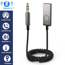 Bluetooth Car Adapter Receiver Cable Built-in Microphone 3.5mm AUX Input Speaker picture
