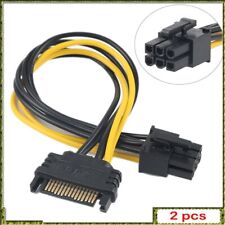 2pcs 15 Pin SATA Power To 6 Pin PCI Express Adapter Cable 20cm 18 Copper Wire picture