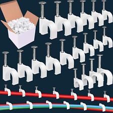 400 Pcs Cable Clips 4/6/8/10Mm Nail-in Cable Clips for Ethernet, Coaxial Cables picture