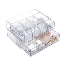 Yesesion 2 Pack Clear Plastic Cable Organizer Drawer with Adjustable Compartm... picture