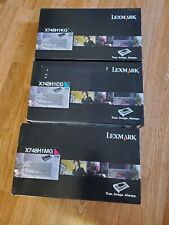SET of (3) LEXMARK X746H1KG,X748H1MG,X748H1CG Print Toner Cartridges /Sealed BOX picture