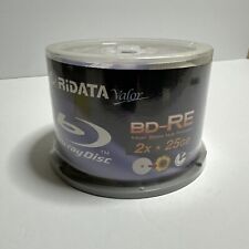 50 RIDATA Valor BluRay 2X Blank BD-RE 25GB White Inkjet Hub Printable Disc picture