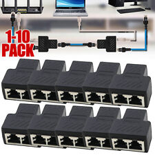 1-10Pcs RJ45 Splitter Adapter 1 to 2 Ways Dual Female Port CAT6/5/7 LAN Ethernet picture