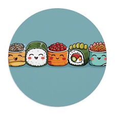 Sushi cute round square anime blue food mouse pad picture