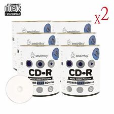 1200 Pcs Smartbuy White Inkjet Printable For Blank CD-R 52X 700 MB Record Disc picture