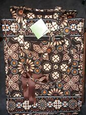 Vera Bradley Quilted Cotton Zip Tech TOTE Canyon Brown Pad Pkt 17X10X2 Rare New picture