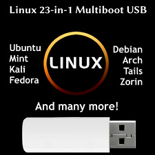 Linux 23 in 1 Boot Drive OS Software Ubuntu Manjaro Fedora Mint MX Kali Arch picture
