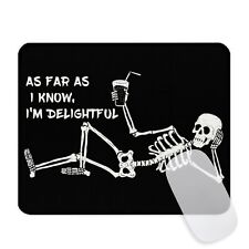 Funny Skull Square Mouse Pad Funny Black Skeleton Mousepad for Desk, Stitched... picture