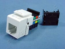 Leviton White Quickport 6-Wire Phone Jack RJ11 Telephone 6-Conductor 41106-RW6 picture