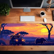 Safari Twilight Pixel Art Desk Mat Mouse Pad – Select from 3 Sizes picture