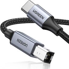USB B to USB C Printer Cable 10 FT, Nylon Braided USB C to USB B Printer Cable f picture