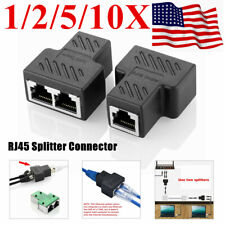 1-10X RJ45 Splitter Connector 1-2 Ways Dual Female CAT5/6/7 LAN Ethernet Cable picture