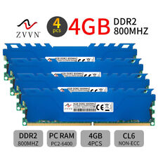 16GB Kit 4x 4GB DDR2 800MHz PC2-6400U 240Pin intel Desktop Memory RAM ZVVN Blue picture
