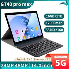 Tablet PC 14Inch Full Screen Android 13 16GB RAM+1TB ROM With Bluetooth Keyboard picture