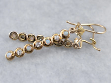 Gold Opal and Diamond Drop Earrings picture