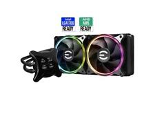 EVGA CLX 240mm All-In-One LCD CPU Liquid Cooler, 2x 120mm PWM ARGB Fans, Intel, picture