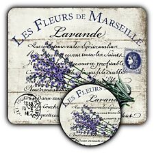 Mouse Pad Sign + Coaster - Vintage Style - Lavender Paris -1/4