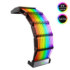 24-PIN Cable RGB Light Expansion Kit 200mm ARGB LED PSU Neon Line 5V 3-Pin SATA picture